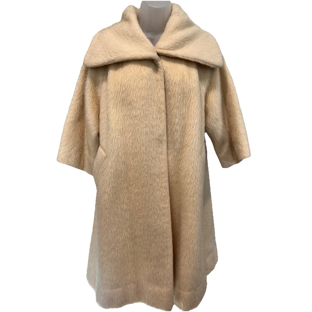 Womens  Lilli‎ Ann Tisse a Paris San Francisco Vtg 1950's Coat Fuzzy Mohair M/L